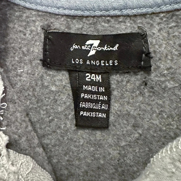 7 for all Mankind | Toddler Quarter Zip Sweatshirt (24 mos) - Picture 5 of 6